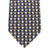 Used Dunhill Tie Silk Navy Orange Business