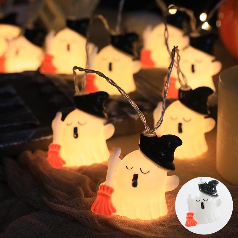 Halloween Pumpkin & Ghost String Lights for Outdoor Decoration and Party Atmosphere