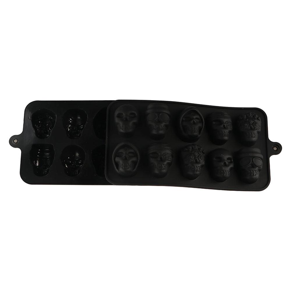 3D Skull Baking Cake Mold Silicone Chocolate Mold Baking Pan Skull Ice Cube Mold Jelly