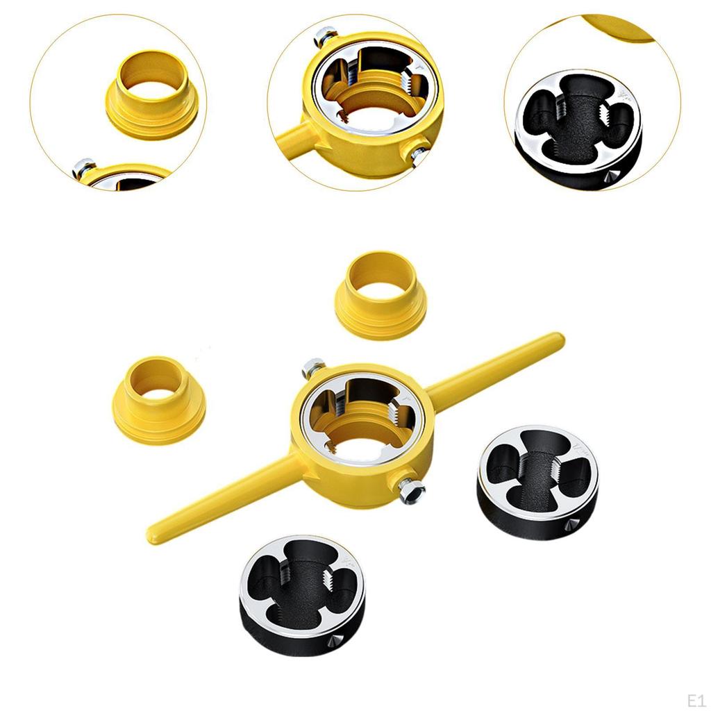 6 Piece Manual Threading Tool Set for PVC Pipes with Various Die Sizes