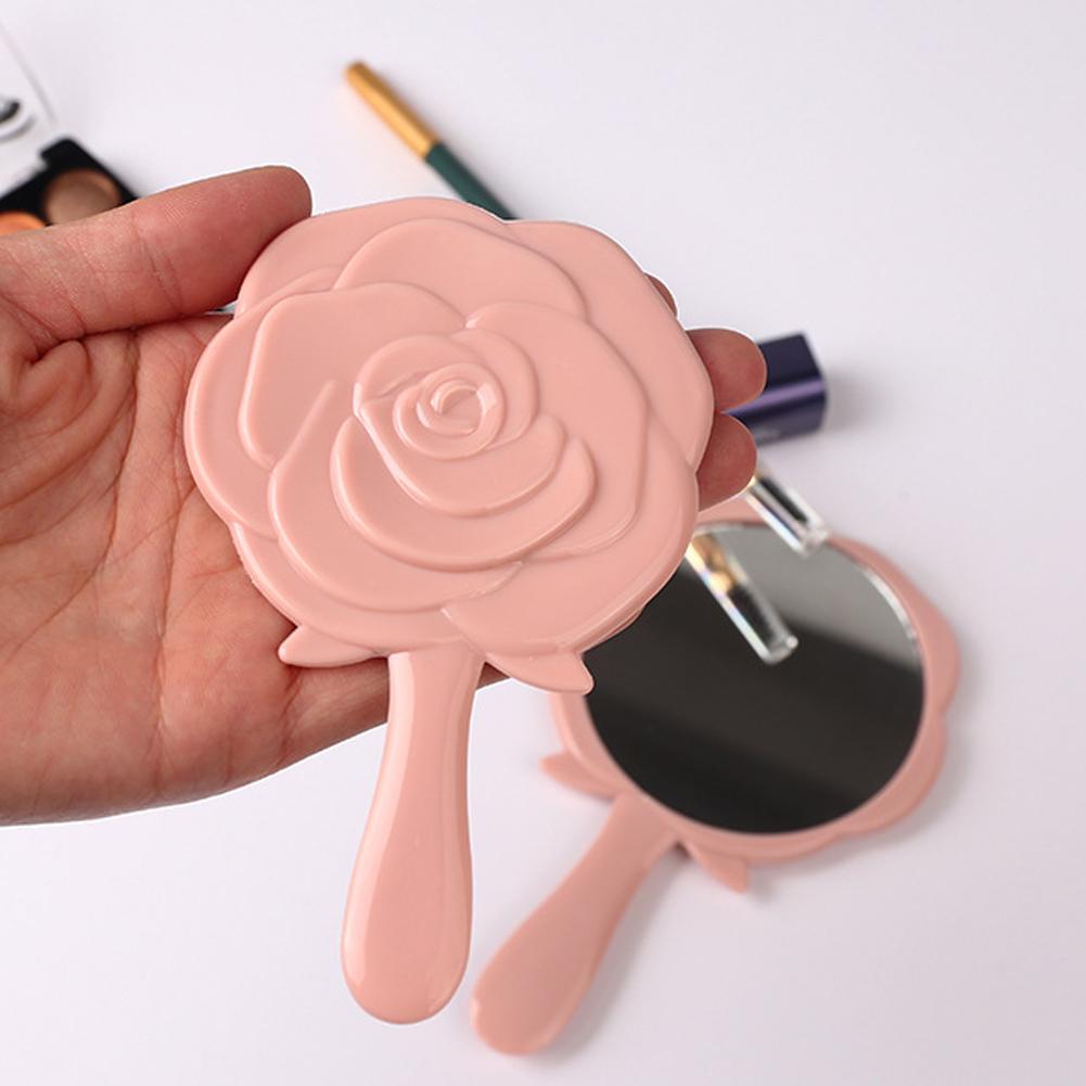 Retro Rose Blume Form 3D Stereo Kosmetik Make-up Kompaktspiegel 4 Farben zur Auswahl Handspiegel Kompaktspiegel Weihnachtsgeschenke
