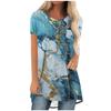 Womens Casual Short Sleeve T-Shirt With Starry Sky Digital Print Loose Fit Long Length Top 2025