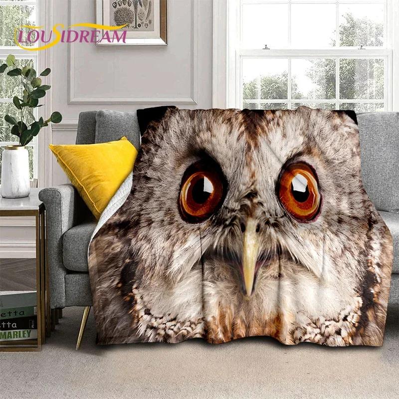 3D Cute Owl Eagle Birds Cartoon Soft Flannel Blanket for Beds Bedroom Sofa Picnic,Throw Blanket for Cover Outdoors Leisure Gift