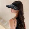 Fortgeschrittener Zigeuner Strass Stroh Leerer Zylinder Damen Sommer Ausflug Meer Sonnenschutz Schatten Stirnband Hut