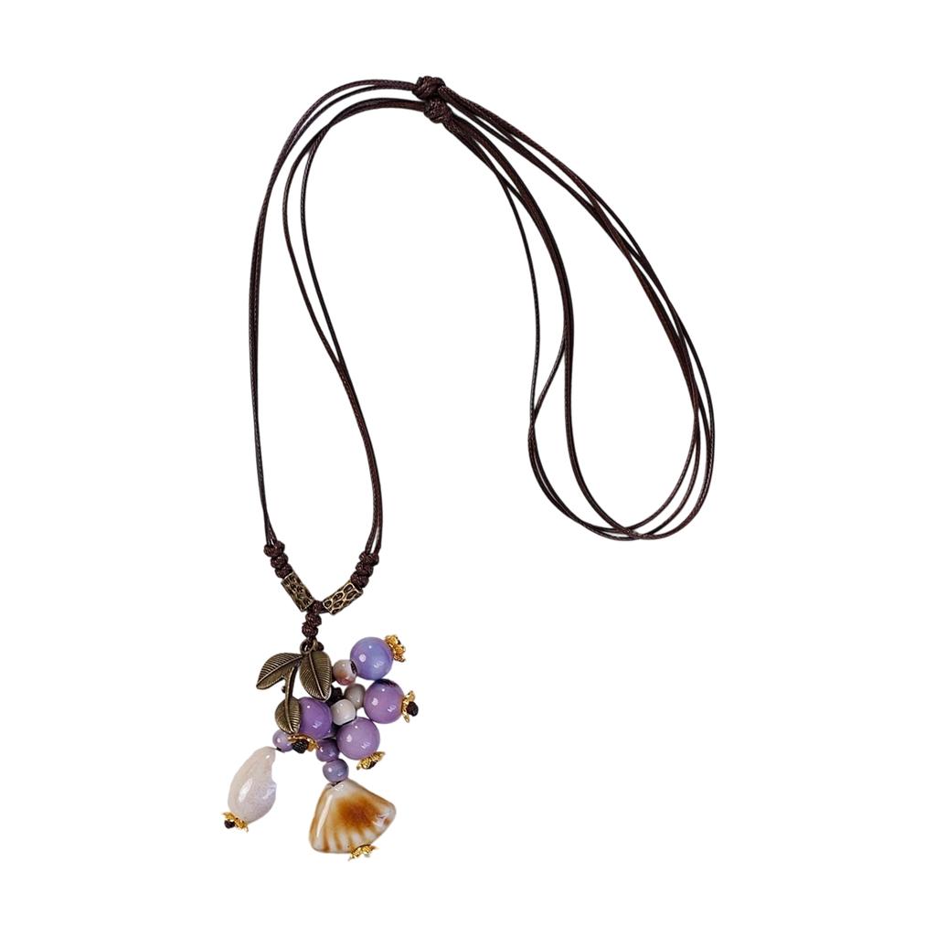 Handmade Ceramic Leaf Necklace Unique Designs Portable Jewelry With Adjustable Chain for Trendy Women Casual Wear