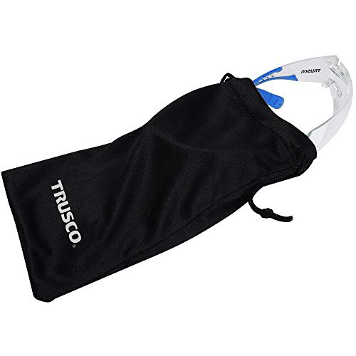TRUSCO Ultralight Safety Glasses 26g Clear Lens with Adhesive Dustproof Frame Storage Bag Included SLPGG