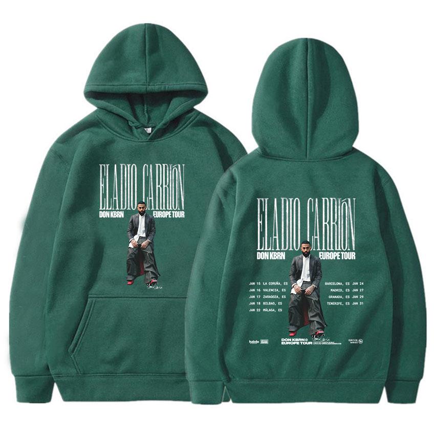 

ELADIO CARRIÓN DON KBRN WORLD TOUR Hoodies Long Sleeve Winter Fleece Hooded Sweatshirts Graphic Printing Pullovers Men Clothing XS