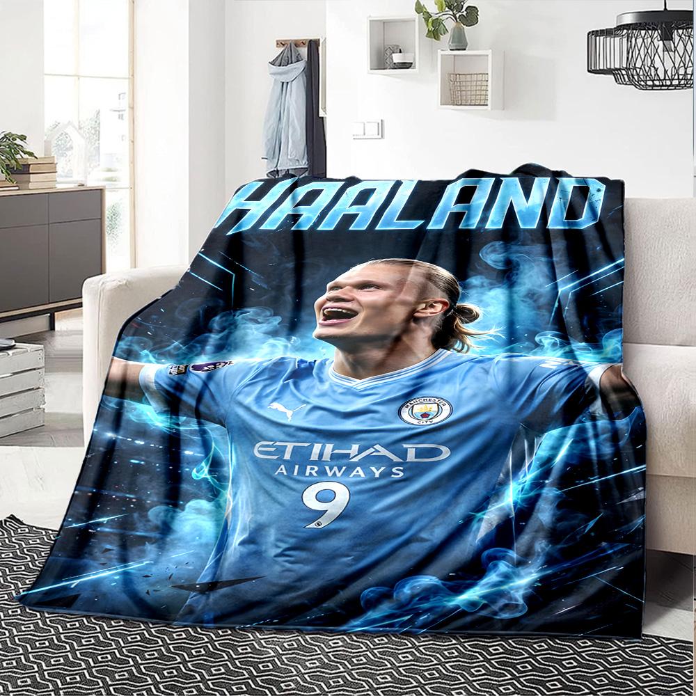 1pc Haaland13 Blanket, Gift, for Men and Women, Soft Blanket, Good for Sofa Bed Couch Travel, Lightweight Flannel Blanket
