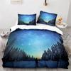Starry Sky Galaxy Duvet Cover Natural Scenery Bedding Set Microfiber Aurora Comforter Cover King Size For Kids Adult Room Decor