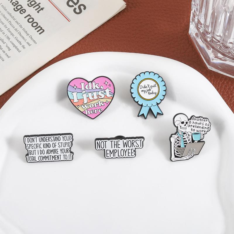 Humor Office Quote Enamel Pins Another 8 Hours Of Pretending To Work Not The Worst Employee Brooch Lapel Badge Jewelry