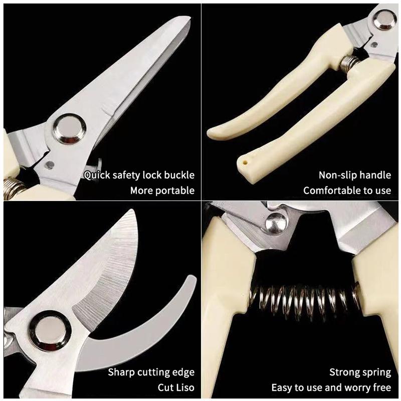 Stainless Steel Scissors Flower Cut Arrangement Pruning Fruit Tree Garden Branch Cutting Household Grafting Gardening Scissors