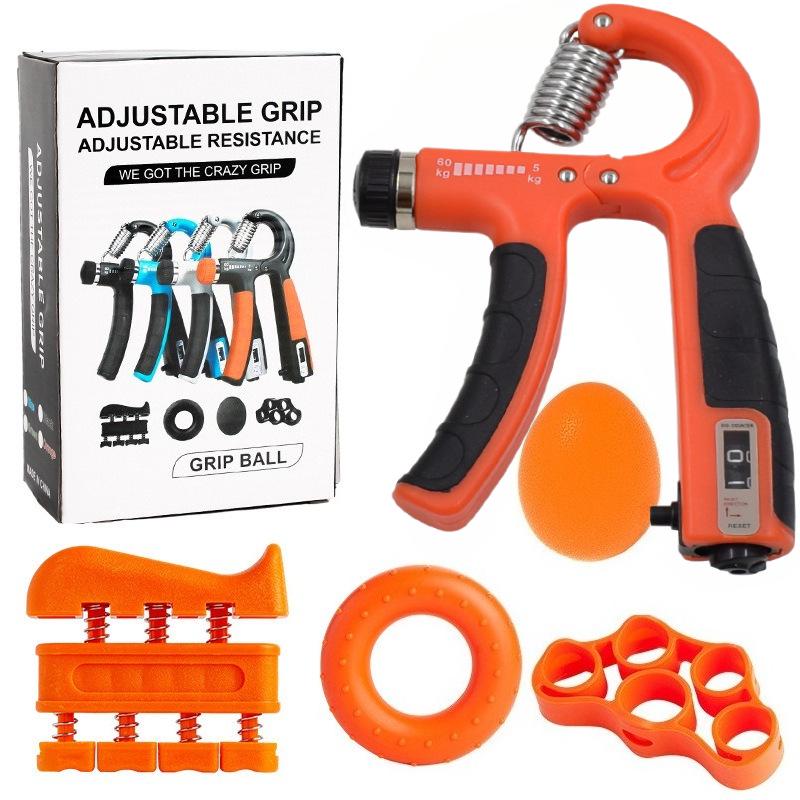

Регулируемый кистевой эспандер и тренажер для пальцев в комплекте - Фитнес-набор из 5 предметов
