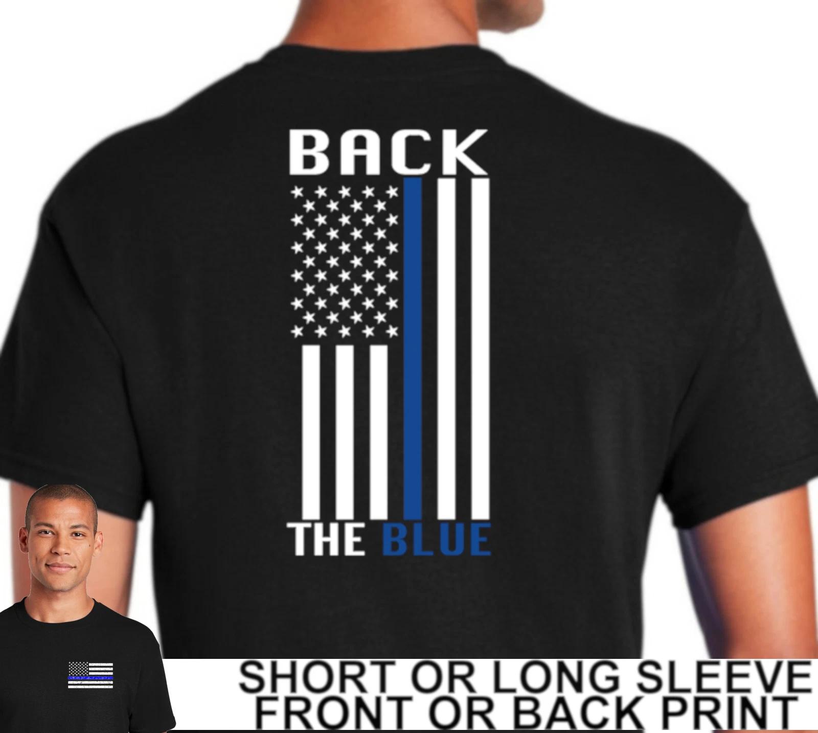 I Back The Blue Thin Blue Line Support Police Law Enforcement Men s T Shirt M