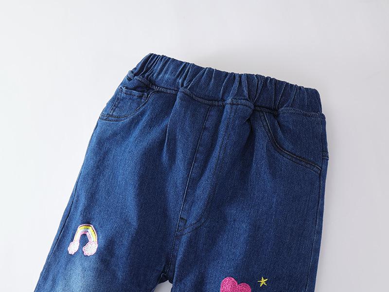 Girls' Winter Fleece-Lined Quilted Jeans - Thick, Warm, Fashionable Outerwear.