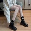 White and Black Hollowed Out Lace Mesh Pantyhose Floral Rattan Bottomed Stockings