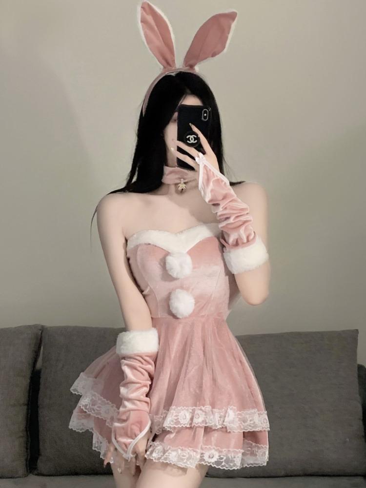 Christmas Sexy Lingerie Hot Dress Cosplay Santa Costumes Red White Short Skirt Fun Clothing Elegant Role Playing Outfit Garment