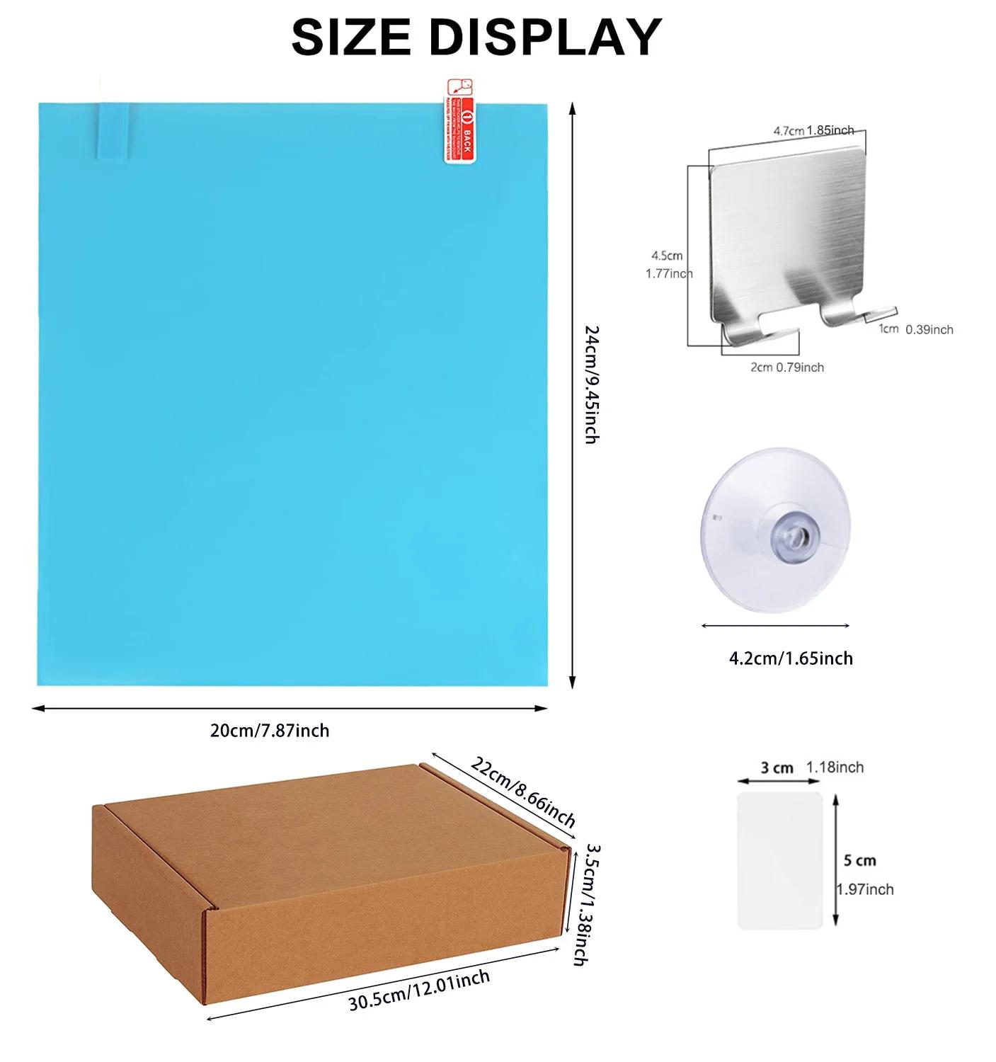 

30x20CM Big Size Acrylic Anti Fog Mirror Bathroom Tools Shower Shaving Washroom Accessories Fogless Fog Free Travel Mirror