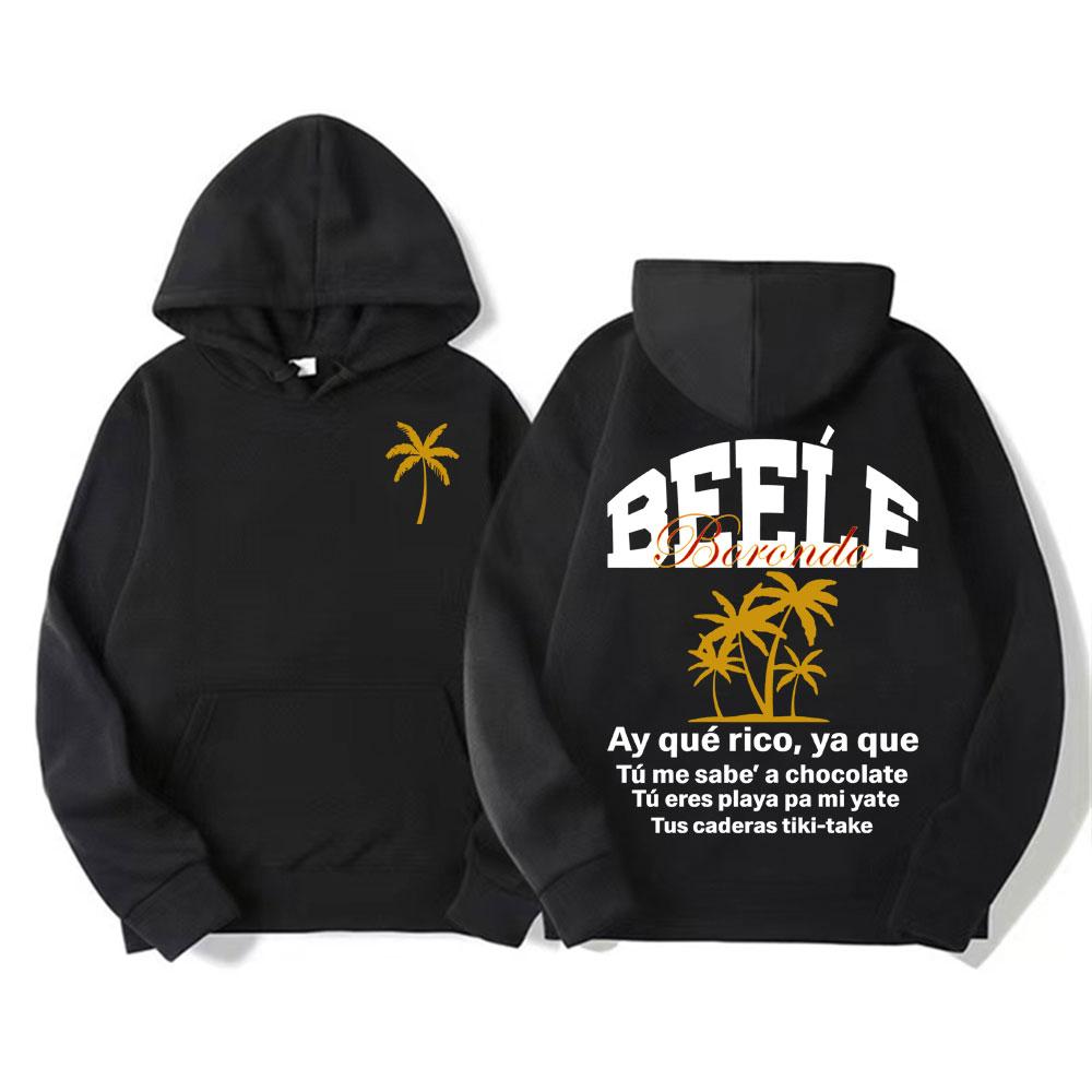 Rapper Beele Borondo Album Letters Print Hoodies Herrenmode High Street Trend Sweatshirts Lässige Bodywarmer Beliebte Pullover