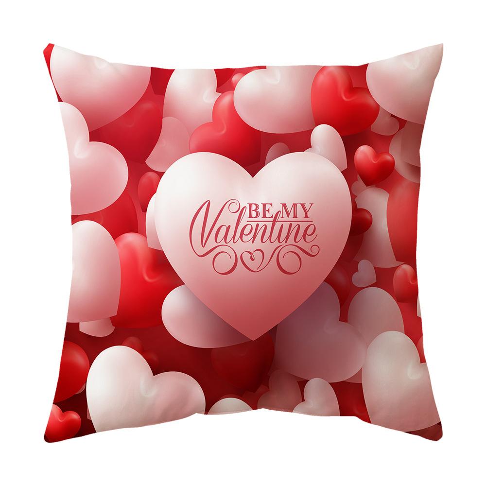 Pillow New Valentine's Day Pillow Case Pink Love Balloon Pillow Sofa Cushion Pillow Case