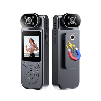 Cámara corporal 1080P con grabación de audio y video Cámara corporal portátil Mini cámara de video Videocámara 180 grados
