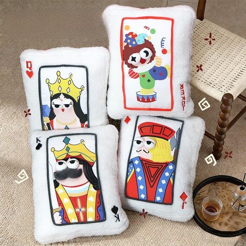 Plush Embroidered Playing Card Pillow Cushion Gift For Friends And Kids