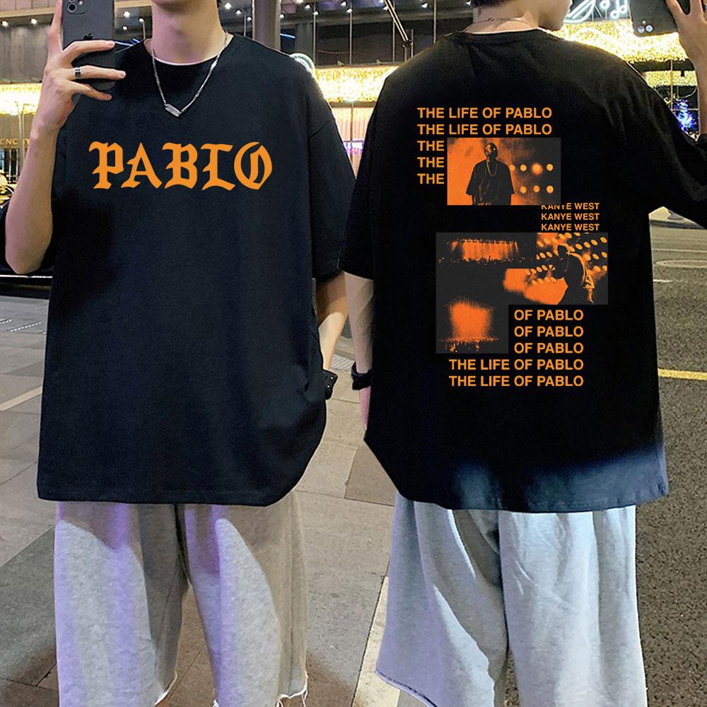 Rapper Kanye West Graphics Print T-shirt THE LIFE OF PABLO T Shirt Summer Men Women Hip Hop Fashion Oversized Short Sleeve Tees S разноцветный