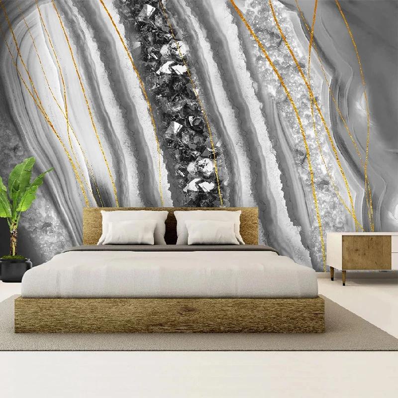 Modern Wallpaper Light Luxury Abstract Marble Pattern Wall Paper Living Room TV Sofa Bedroom Wall Mural