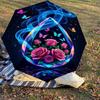 1pc Flowers Butterfly Automatic Open/Close Umbrella Compact Folding Umbrella with 8-Rib Shaft for Women/Men, Portable Travel Umbrella,1187S