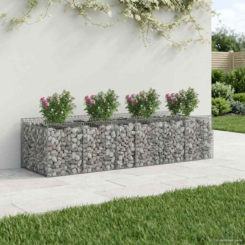 Gabion Raised Bed Set 3 Pieces Silver