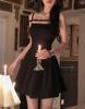 Darling Black Spaghetti Strap Bowknot Dress: Women's Sensual Design Long Skirt