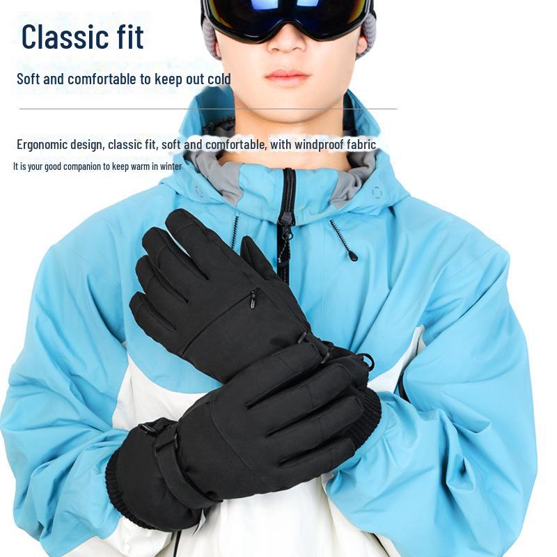 Velvet-Thick, Waterproof, Non-Slip Winter Ski Gloves for Men & Women - Windproof, Warm, Touchscreen, Perfect for Outdoor Activities.