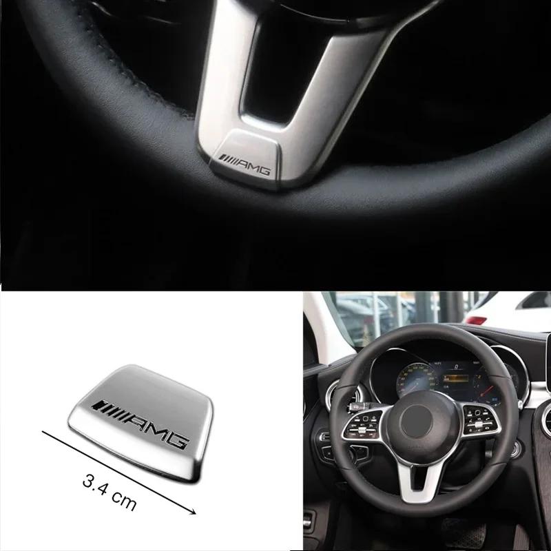 AMG Emblem Car Steering Wheel Sticker Accessories For Mercedes Benz Brabus Maybach Smart W204 GLC CLA W205 W203 W206 W108 W124