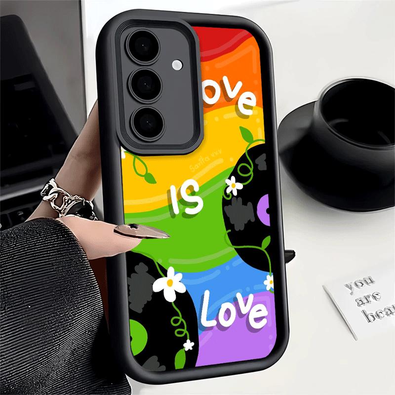 Phone Case for Samsung Galaxy A17 A16 A15 A14 A13 LGBT Rainbow Love Is Love A56 A36 A26 A55 A35 A25 A54 A34 A24 A53 A33 A23 A07