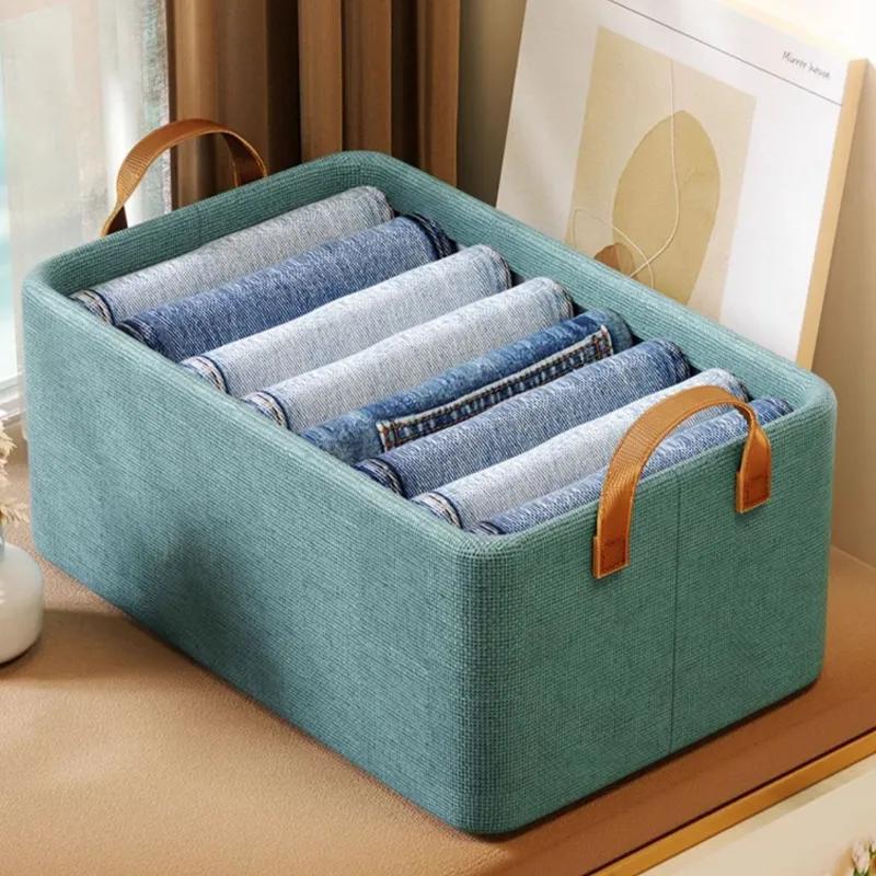 Clothes Storage Box Drawer Style Folding Storage Box Basket Household Wardrobe Layered Artifact Clothes Pants Sorting Boxs And Organizing Ya718