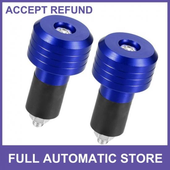 TWO Motorcycle Handlebar End Plug Aluminum Alloy 78  30mm OD Blue Universal