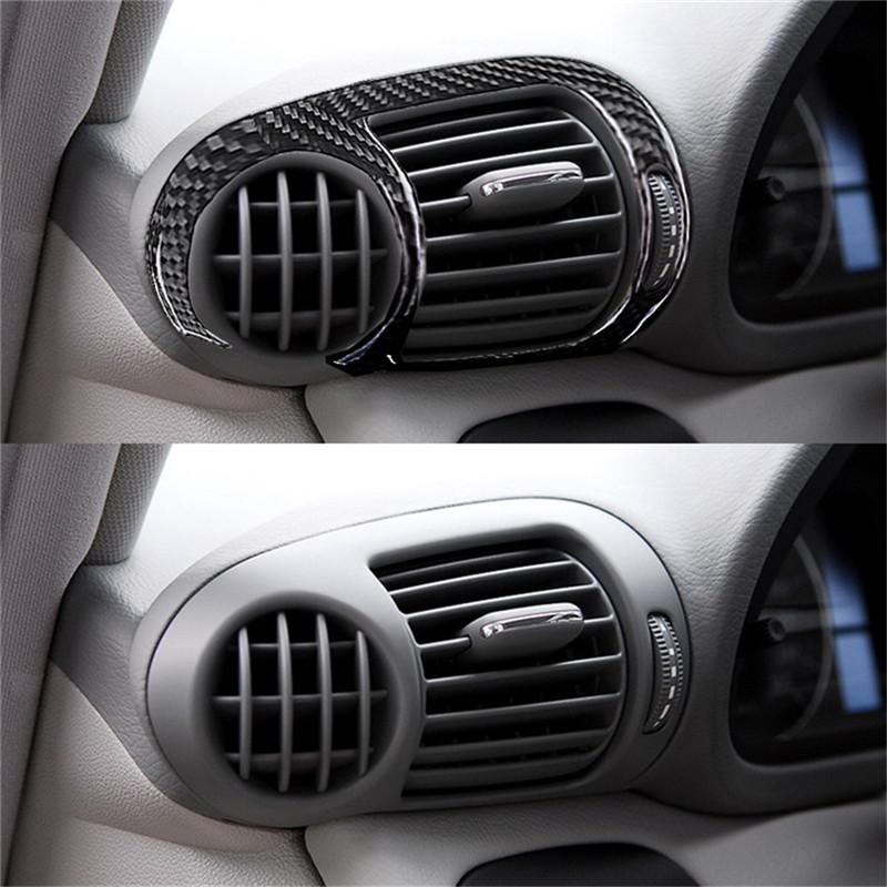 Carbon Fiber Car Interior Mist Remover Vent Trim Frame Cover Sticker For BENZ C-CLASS W203 2005-2007 Styling Accessories