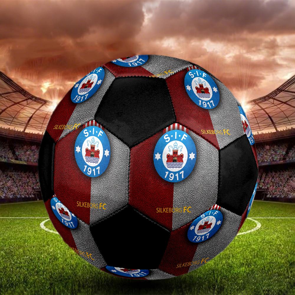 SIZE 5 Silkeborg IF Soccer Ball Colorful All Ages Machine Stitched PVC Competition Ready Durable High-Bounce