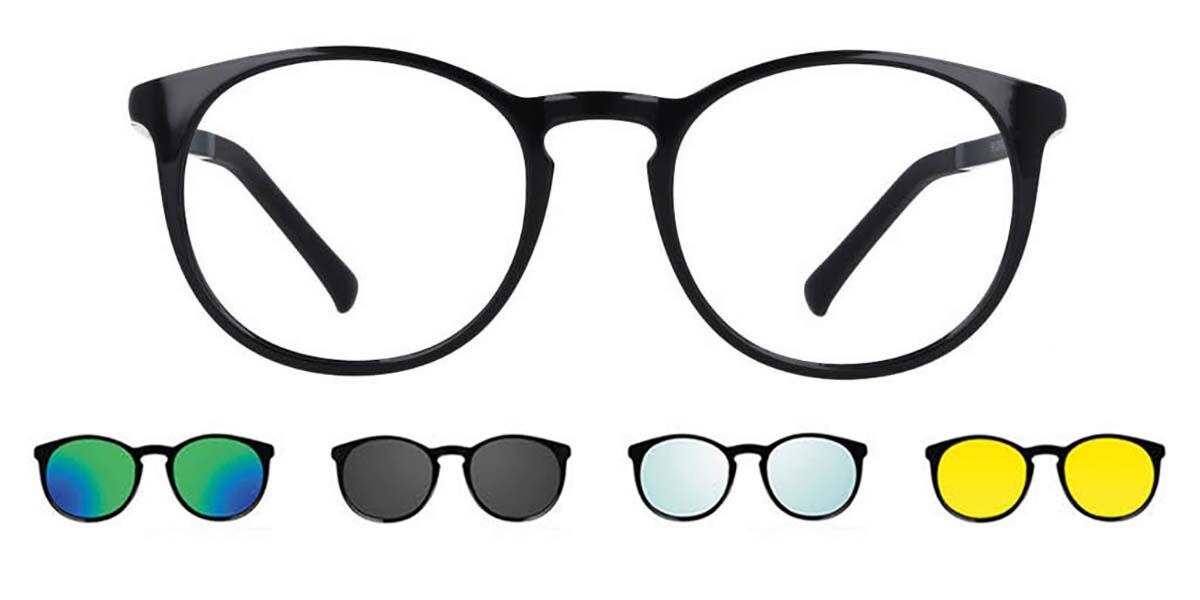 

Clip On Oval Black SmartbUy collectiOn cOnnelly With Clip On FoUr Set U 0220 002 fashiOn Unisex Eyeglasses Black/50