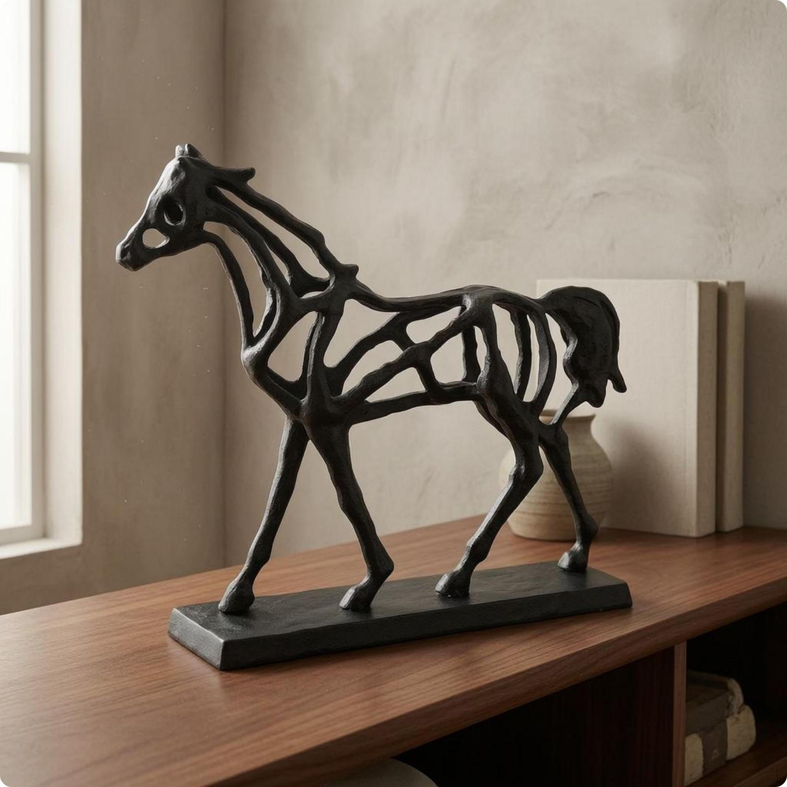 Cast horse Figurine Openwork Abstract Sculpture