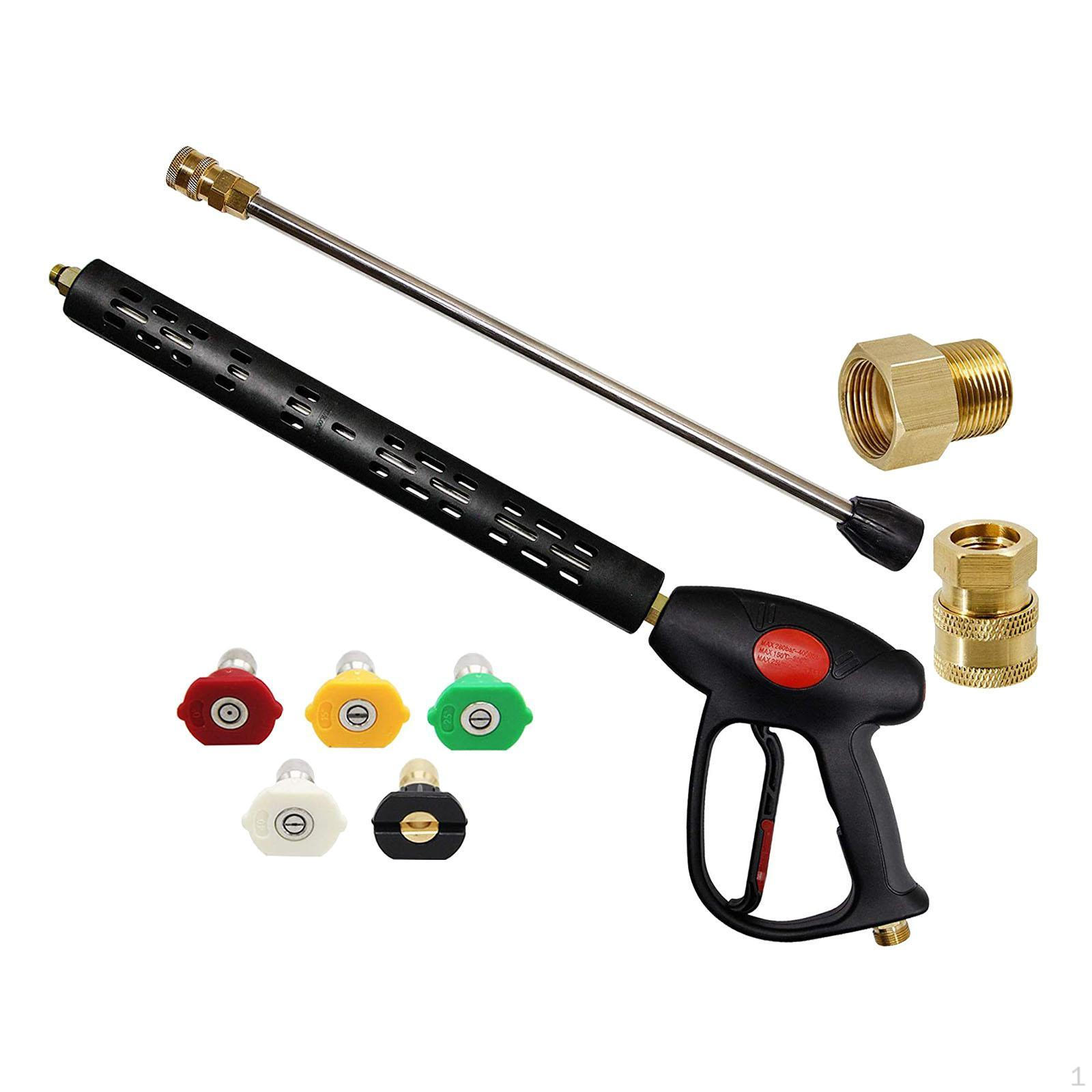 

Мойка высокого давления с удлинительной трубкой, 5 сменных насадок, высокая мощность, 4000 фунтов на кв. дюйм, быстрое соединение