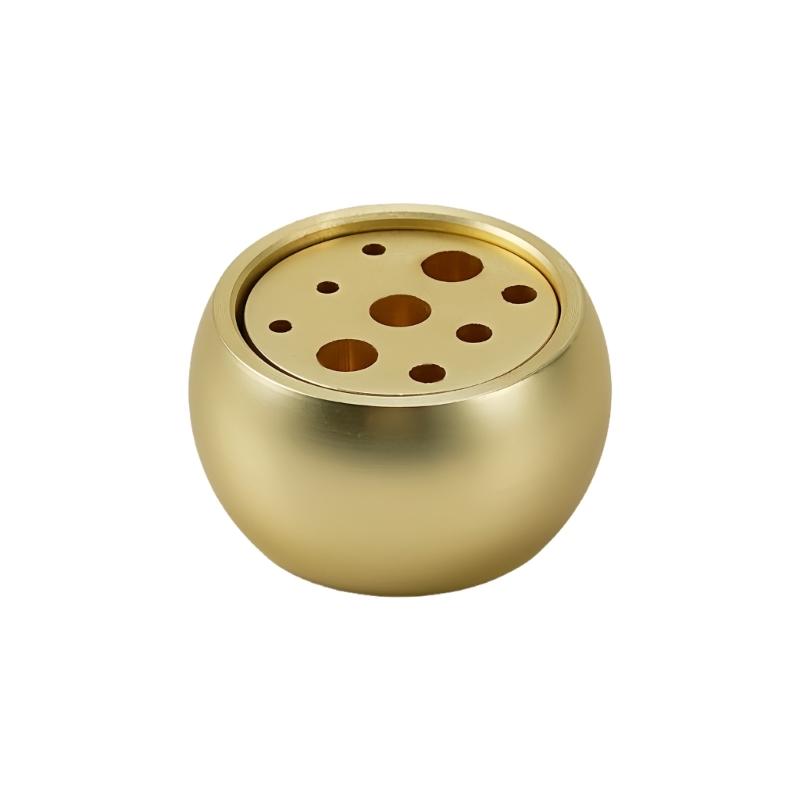Cone Incenses Holder Coppers Incenses Burners Holder with 9 Different Size Holes Incenses Stick Holder Metal Censer Gift