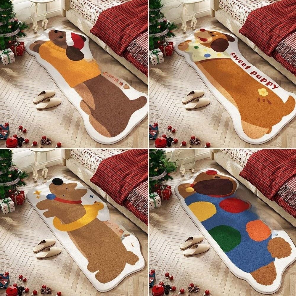 50*160cm Cartoon Bedroom Rug Wear-resistant Thick Imitation Cashmere Bedroom Bedside Blanket Absorbent Entrance Doormat Bedside