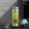 TOMIC Hammered Double Wall Glass Mug