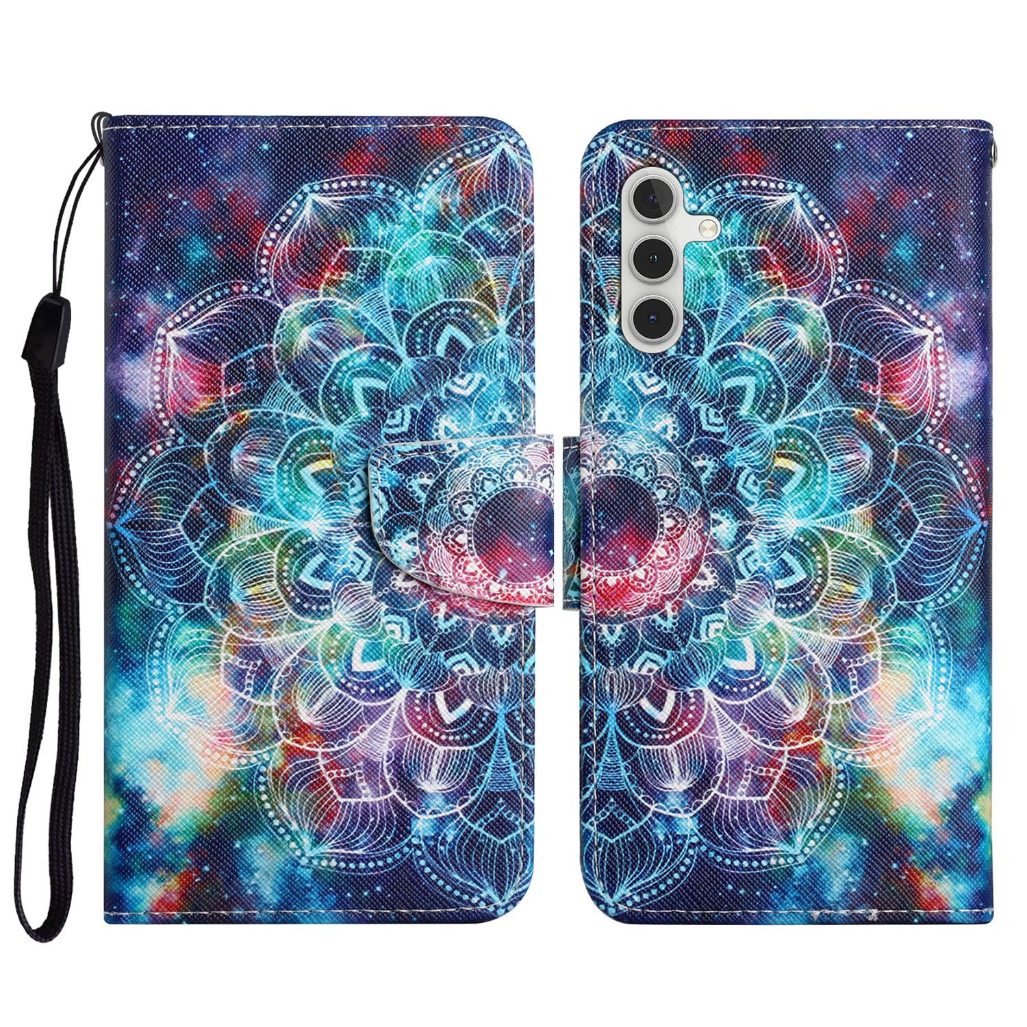 

Pattern Printing PU Leather Cover for Samsung Galaxy S23 FE Cross Texture Wallet Phone Case with Strap P
