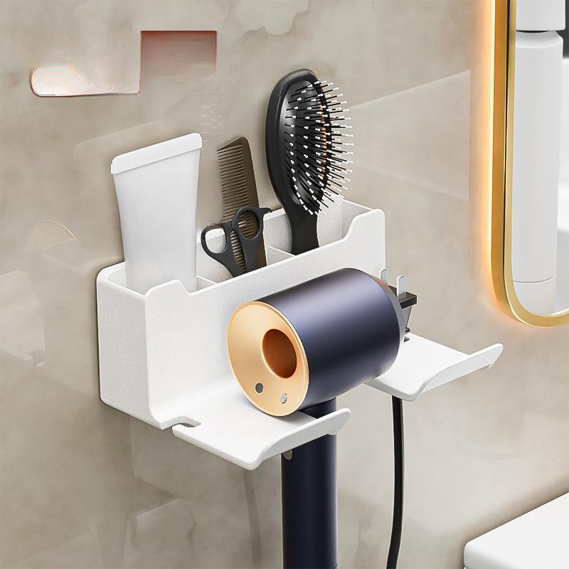 

Стеллаж для хранения фена без перфорации, многофункциональный фен для ванной комнаты, настенная вешалка, вентилятор, стеллаж для хранения в ванной комнате 16.5*12.5*7cm белый