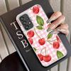 Case for Samsung Galaxy A12 A31 A24 A25 A17 A20s A26 A13 A14 A35 A21s A23 A15 A16 A34 Phone Cover Cherry Checkered Pattern