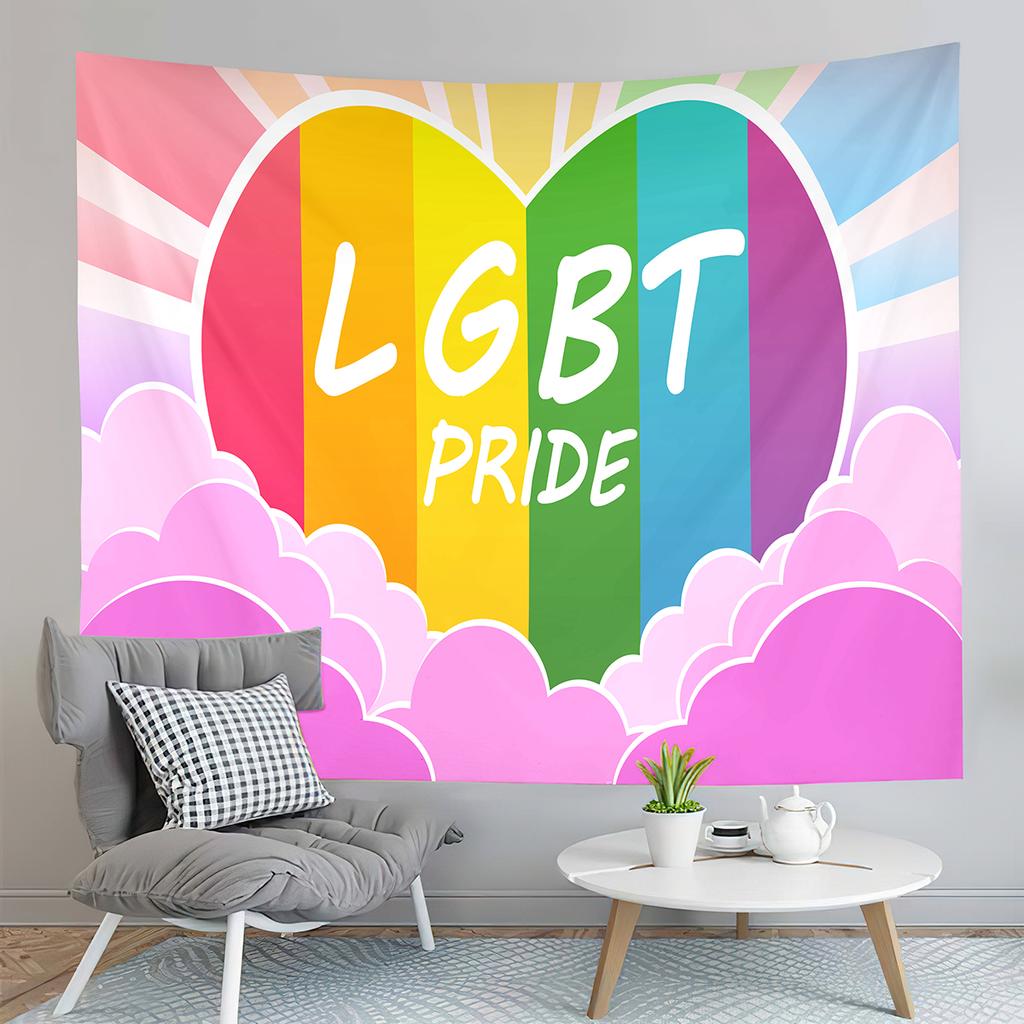 World Pride Day Tapestry Rainbow Flag Tapestry Artistic Tapestry Home Living Room Dorm Bedroom Aesthetics Decoration Tapestries