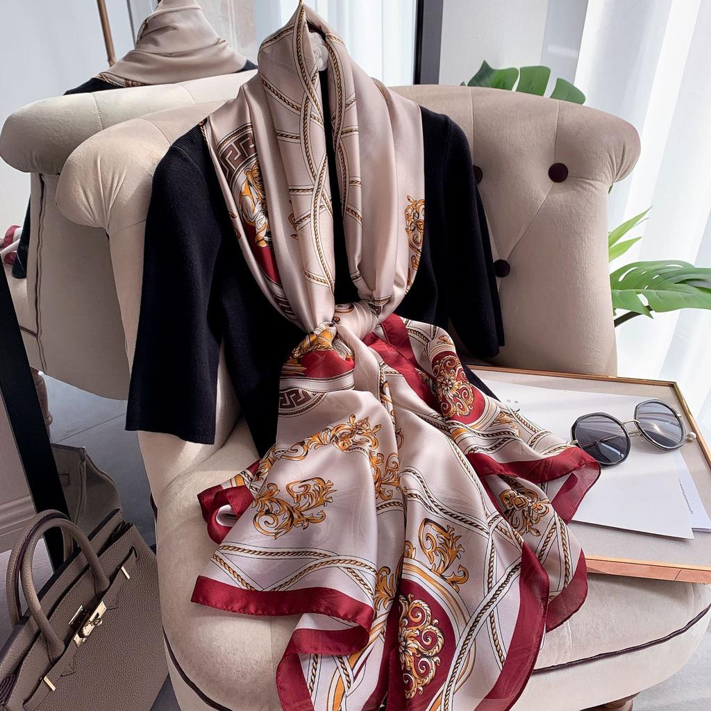 Hochwertige, luxuriöse Seidenschals, Stirnband, Schals, Halstuch für Damen, Ketten-Seidenschal, dekorativer Schal für Damen