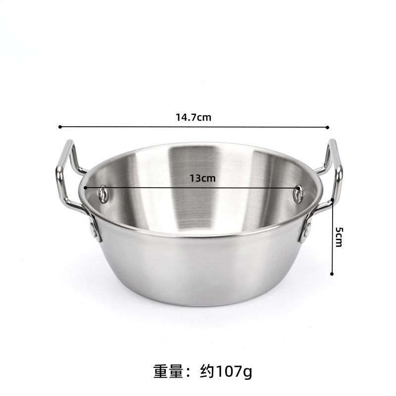 Korean Style Lamian Noodles Pan With Handle Stainless Steel Household Kitchen Pan Snack Kimchi Food Sauce Seasoning Dishes