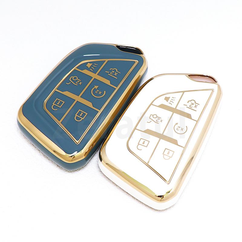 6 Buttons Accessories Keyless Auto Car Key Fob Case Cover Keychain Protector For Cadillac Lyriq Ct4 Ct5 Xt4